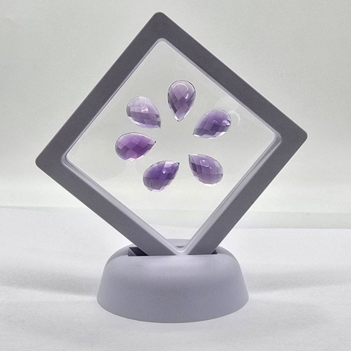 Lotto con 6 Ametiste  Taglio:  Goccia 10x15 mm - 38,96 ct