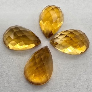 Lotto con 4 Citrini Taglio: Goccia 10x15 mm - 25