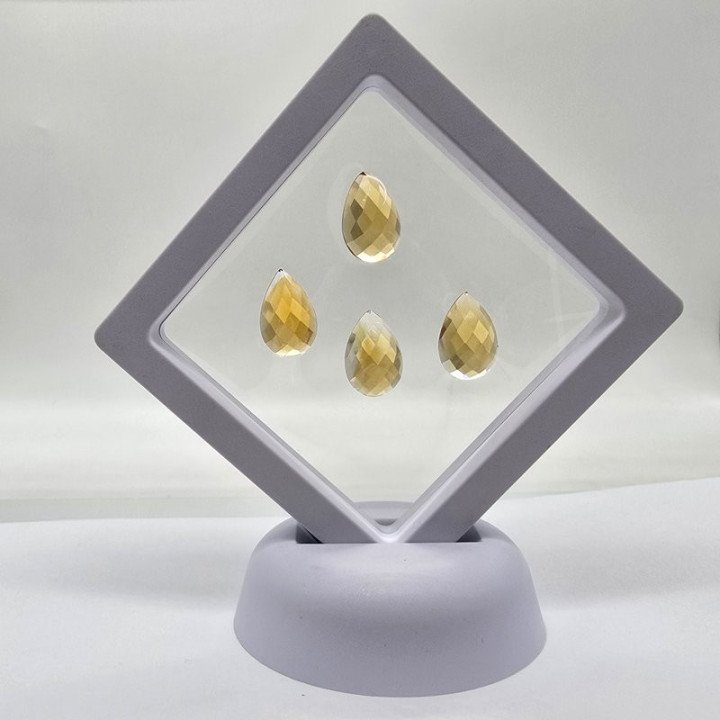 Lotto con 4 Citrini Taglio: Goccia 10x15 mm - 25,30 ct