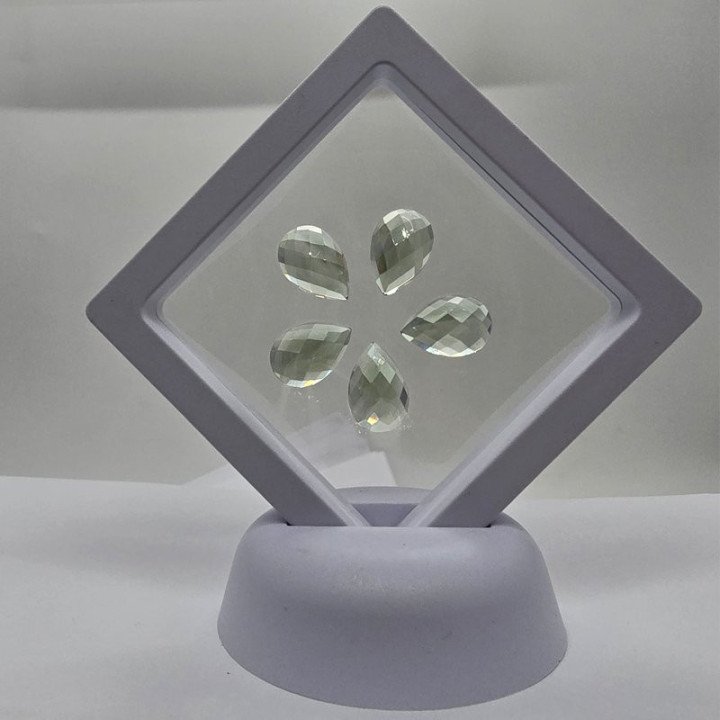Lotto con 5 Prasioliti-Amtiste Verdi Taglio: Goccia 10x15 mm - 32,73 ct
