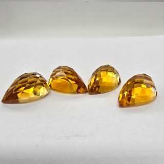 Lotto con 4 Citrini Taglio: Goccia 10x15 mm - 25