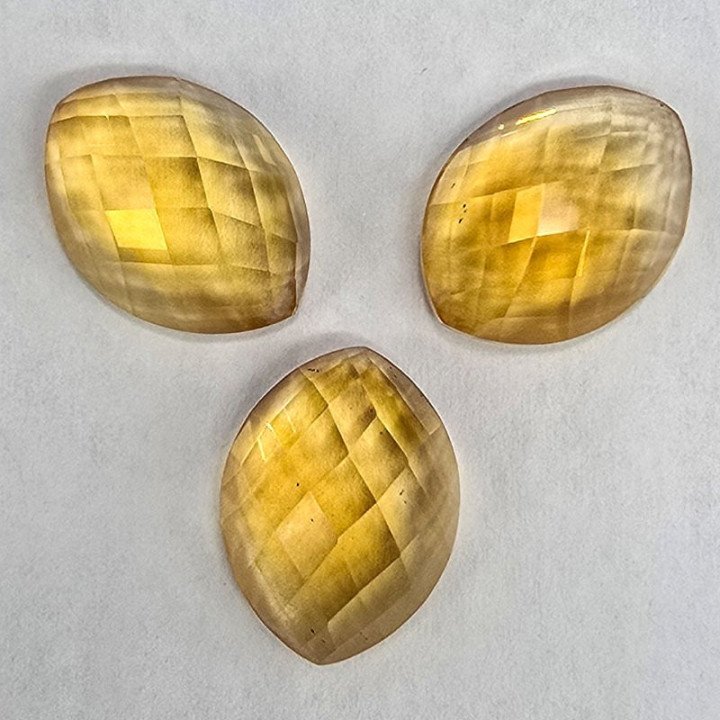 Lotto con 3 Citrini Taglio Marquise 12x16 mm - 28