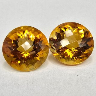 Lotto 2 Citrini Taglio  Rotondo 14 mm - 17