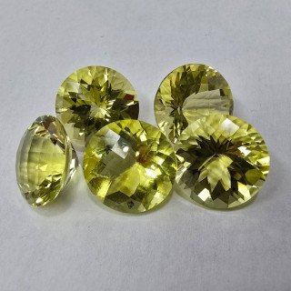 Lotto 5 Quarzi Lemon Taglio  Rotondo 14 mm - 43