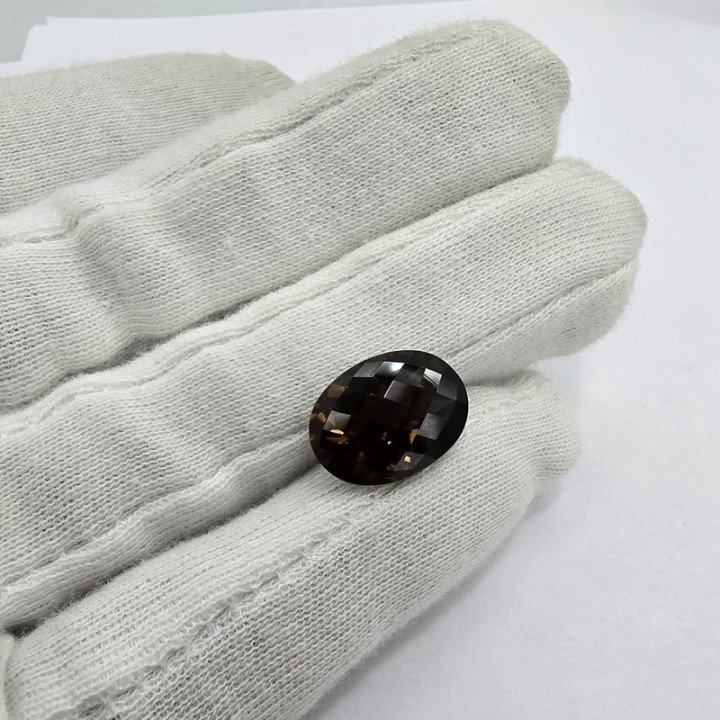 Oval-Cut Smoky Quartz 12 x 16 mm - 8.00 ct