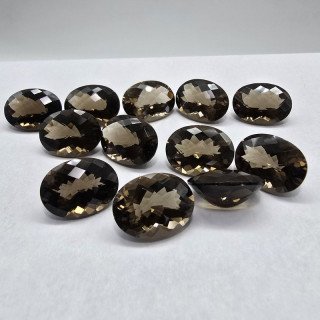 Lotto 12 Quarzi Fumè Taglio Ovale 12 x 16 mm - 95