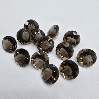 Lotto 8 Quarzi Fumé Taglio Rotondo 14 mm - 110