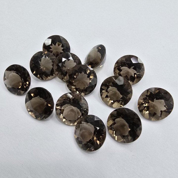 Lotto 8 Quarzi Fumé Taglio Rotondo 14 mm - 110