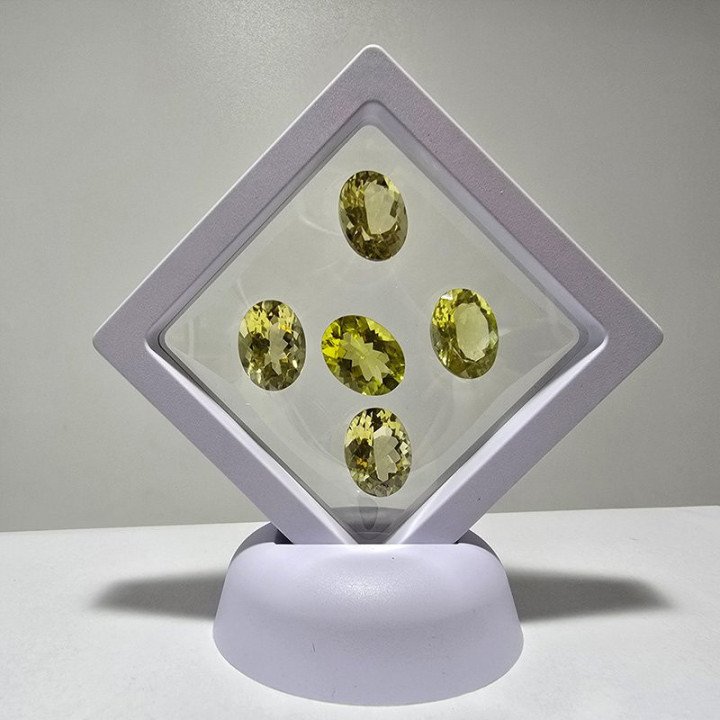Lot of 5 Oval-Cut Lemon Quartz 12 x 16 mm - 43.71 ct