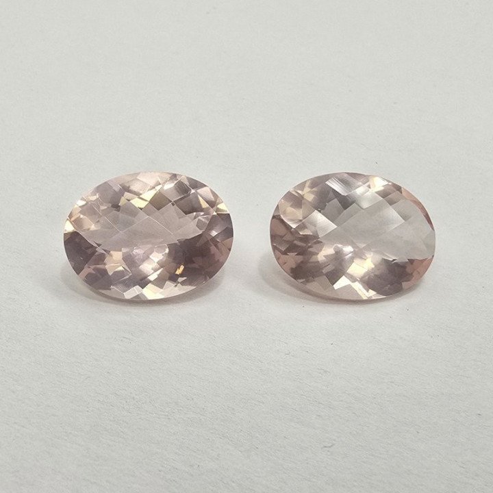 Lotto 2 Quarzi Rosa Taglio Ovale 12 x 16 mm - 15