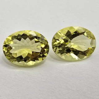 Lotto 2 Quarzi Lemon Taglio Ovale 12 x 16 mm - 16