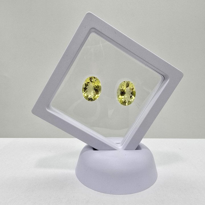 Lotto 2 Quarzi Lemon Taglio Ovale 12 x 16 mm - 16,08 ct