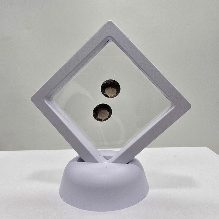 Lotto 2 Quarzi Fumé Taglio Rotondo 12 mm - 10,25 ct