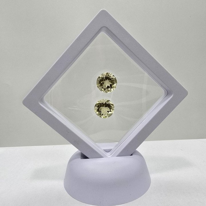 Lotto 2 Quarzi Lemon Taglio Rotondo 12 mm - 12,01 ct