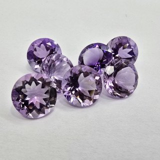 Lotto 7 Ametiste Taglio Rotondo 14 mm - 63,52 ct