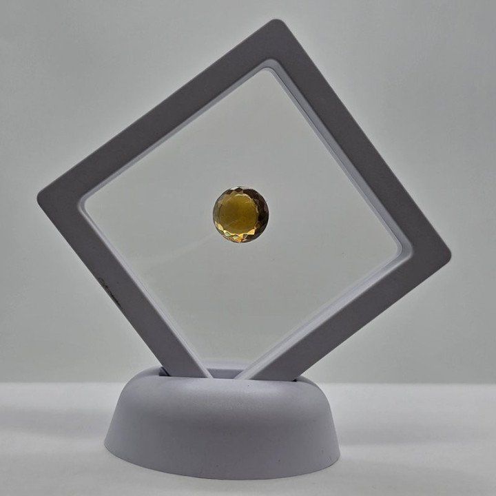 Citrino Taglio Cabochon Rotondo Sfaccettato 13,50 mm - 8,10 ct