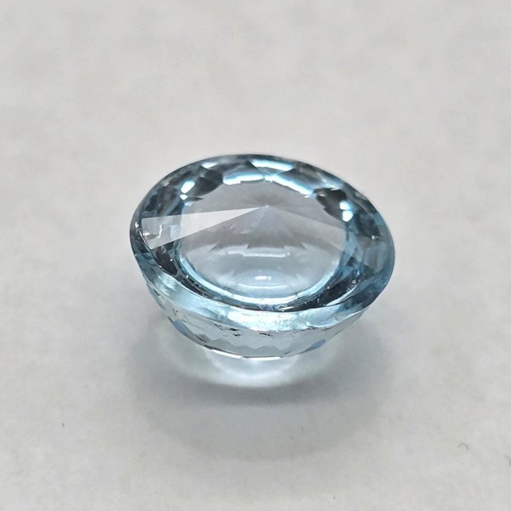 Topazio Azzurro Taglio Cabochon Rotondo Sfaccettato 10 mm - 4