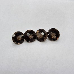 Lot of 4 Round-Cut Smoky Quartz 10 mm - 13.05 ct