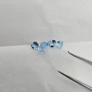 Lotto con 5 Acquamarina - Taglio:  Cuore - 0